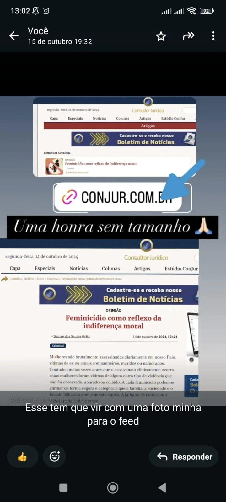 Arte ou print referente a artigo de Denize Ortiz.