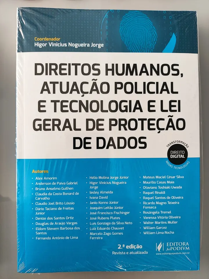 Capa da obra Direitos Humanos, Atuação Policial e Tecnologia e Lei Geral de Proteção de Dados.
